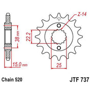 JT Sprockets Front Steel Sprocket 15 Tooth 15T 520 Chain JTF737.15