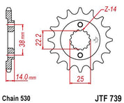 JT Sprockets Front Steel Sprocket 15 Tooth 15T 530 Chain JTF739.15