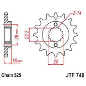 JT Sprockets Front Steel Sprocket 15 Tooth 15T 525 Chain For Ducati Multistrada 950 2017-2020 JTF740.15