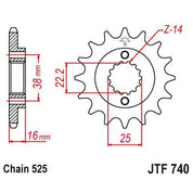 JT Sprockets Front Steel Sprocket 15 Tooth 15T 525 Chain JTF740.15