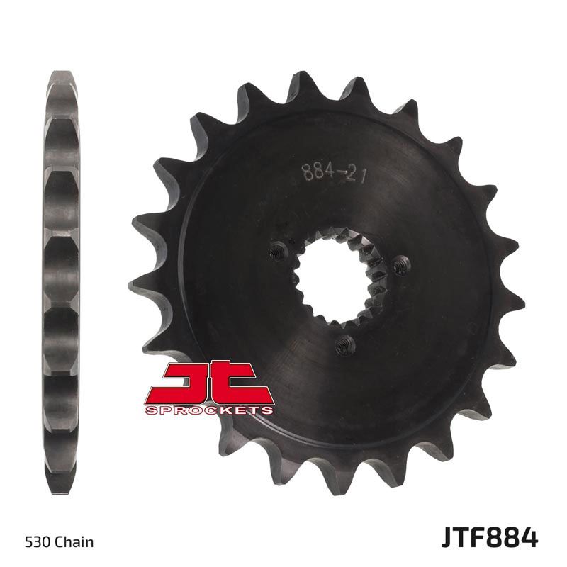 JT Sprockets Front Steel Countershaft Sprocket 21 Tooth 21T 530 Chain For Harley-Davidson Sportster 1200 XLH1200 1984-1990 JTF884.21