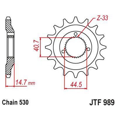 JT Sprockets Front Steel Countershaft Sprocket 21 Tooth 21T 530 Chain JTF989.21