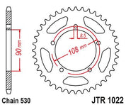JT Sprockets Rear Steel Sprocket 40 Tooth 40T 530 Chain For Ducati 750 F1 -3 SS 1988 JTR1022.40