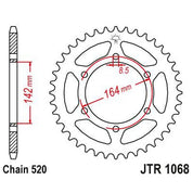 JT Sprockets Rear Steel Sprocket 46 Tooth 46T 520 Chain JTR1068.46