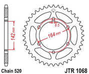 JT Sprockets Rear Steel Sprocket 46 Tooth 46T 520 Chain For Hyosung GT250R Sport 2004-2008 JTR1068.46
