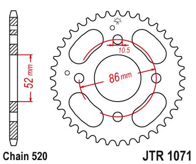 JT Sprockets Rear Steel Sprocket 30 Tooth 30T 520 Chain JTR1071.30