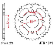 JT Sprockets Rear Steel Sprocket 30 Tooth 30T 520 Chain For KYMCO MXU 150 2002-2015 JTR1071.30