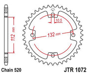 JT Sprockets Rear Steel Sprocket 38 Tooth 38T 520 Chain JTR1072.38