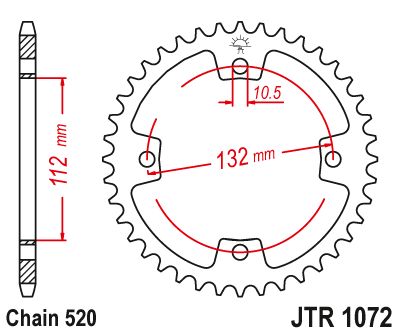 JT Sprockets Rear Steel Sprocket 38 Tooth 38T 520 Chain JTR1072.38