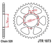 JT Sprockets Rear Steel Sprocket 46 Tooth 46T 520 Chain JTR1073.46