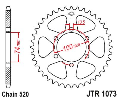 JT Sprockets Rear Steel Sprocket 46 Tooth 46T 520 Chain JTR1073.46