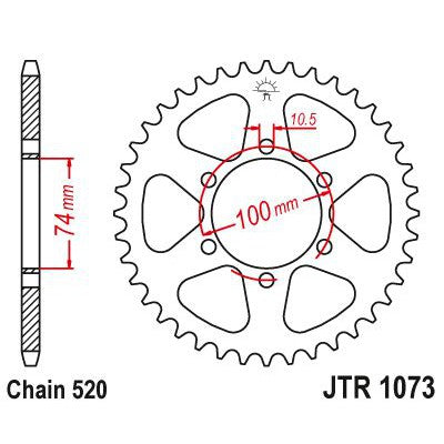 JT Sprockets Rear Steel Sprocket 46 Tooth 46T 520 Chain JTR1073.46
