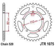 JT Sprockets Rear Steel Sprocket 39 Tooth 39T 520 Chain For KYMCO Venox 250 2004-2009 JTR1075.39