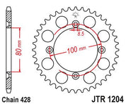 JT Sprockets Rear Steel Sprocket 46 Tooth 46T 428 Chain For Honda CRF125F E,F,G,H,J,K 2014-2019 JTR1204.46
