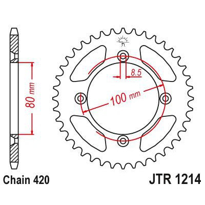 JT Sprockets Rear Steel Sprocket 36 Tooth 36T 420 Chain JTR1214.36