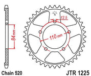 JT Sprockets Rear Steel Sprocket 36 Tooth 36T 520 Chain JTR1225.36