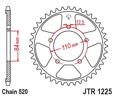 JT Sprockets Front Steel Sprocket 41 Tooth 41T 520 Chain For Honda CBR500R ABS P 2023 JTR1225.41