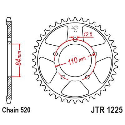 JT Sprockets Front Steel Sprocket 41 Tooth 41T 520 Chain JTR1225.41