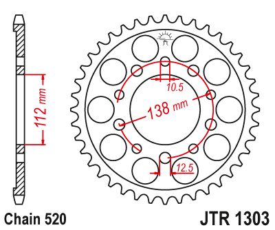 JT Sprockets Rear Steel Sprocket 39 Tooth 39T 520 Chain JTR1303.39