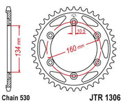 JT Sprockets Rear Steel Sprocket 40 Tooth 40T 530 Chain JTR1306.40