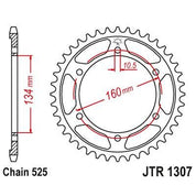 JT Sprockets Rear Steel Sprocket 46 Tooth 46T 525 Chain For Honda CBR600F FS-1,2 Sport 2001-2002 JTR1307.46