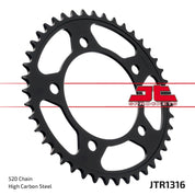 JT Sprockets Rear Steel Sprocket 39 Tooth 39T 520 Chain For Honda CT700 D 2014-2016 JTR1316.39