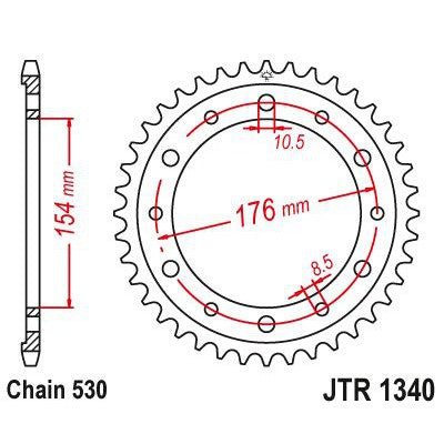 JT Sprockets Rear Steel Sprocket 43 Tooth 43T 530 Chain JTR1340.43