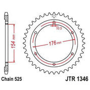 JT Sprockets Front Steel Sprocket 44 Tooth 44T 525 Chain For Honda CB1000R ABS N 2022 JTR1346.44