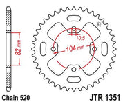 JT Sprockets Rear Steel Sprocket 40 Tooth 40T 520 Chain For Honda ATC350X 1985 JTR1351.40