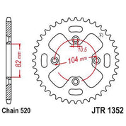 JT Sprockets Rear Steel Sprocket 40 Tooth 40T 520 Chain JTR1352.40