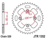 JT Sprockets Rear Steel Sprocket 40 Tooth 40T 520 Chain For Honda ATC350X 1986 JTR1352.40