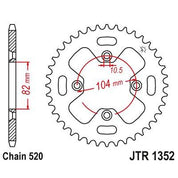 JT Sprockets Rear Steel Sprocket 40 Tooth 40T 520 Chain For Honda ATC350X 1986 JTR1352.40