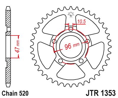 JT Sprockets Rear Steel Sprocket 35 Tooth 35T 520 Chain JTR1353.35