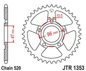 JT Sprockets Rear Steel Sprocket 40 Tooth 40T 520 Chain For Honda ATC200X 1983-1985 JTR1353.40