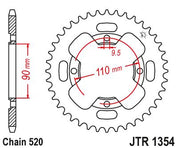 JT Sprockets Rear Steel Sprocket 38 Tooth 38T 520 Chain JTR1354.38