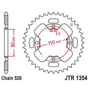 JT Sprockets Rear Steel Sprocket 38 Tooth 38T 520 Chain JTR1354.38