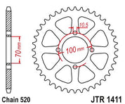 JT Sprockets Rear Steel Sprocket 50 Tooth 50T 520 Chain For Kawasaki KLT250C Prairie C1,C2,C3 1983-1985 JTR1411.50