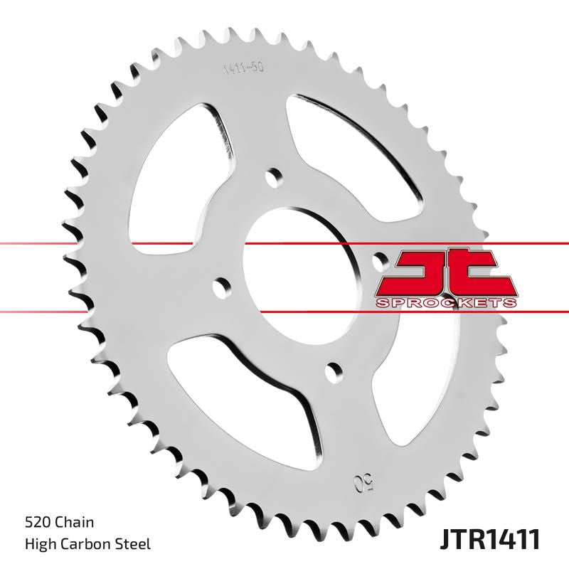JT Sprockets Rear Steel Sprocket 50 Tooth 50T 520 Chain For Kawasaki KLT200A4A Duckster B1,C1,C2 1983-1984 JTR1411.50
