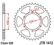 JT Sprockets Rear Steel Sprocket 37 Tooth 37T 520 Chain JTR1412.37