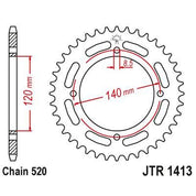JT Sprockets Rear Steel Sprocket 39 Tooth 39T 520 Chain For Kawasaki Tecate 4 KXF250A A1,A2 1987-1988 JTR1413.39