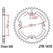 JT Sprockets Rear Steel Sprocket 38 Tooth 38T 520 Chain JTR1415.38