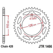 JT Sprockets Rear Steel Sprocket 44 Tooth 44T 428 Chain For Kawasaki KLX125 DAF,DBF,DDF D-Tracker 2010-13 JTR1466.44