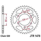 JT Sprockets Rear Steel Sprocket 42 Tooth 42T 520 Chain JTR1478.42
