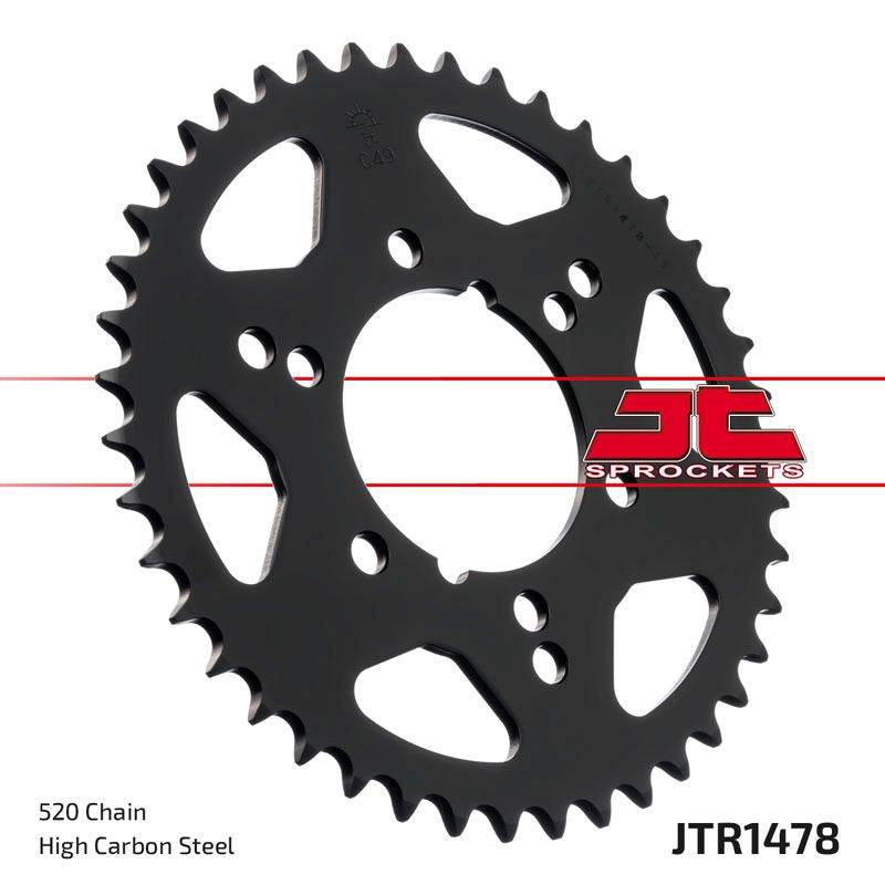 JT Sprockets Rear Steel Sprocket 40 Tooth 40T 520 Chain For Polaris Trail Boss 250 1994 JTR1478.40