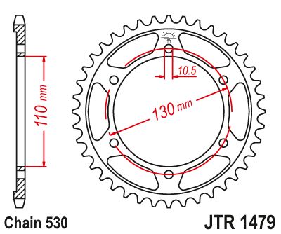 JT Sprockets Front Steel Sprocket 42 Tooth 42T 530 Chain JTR1479.42zbk