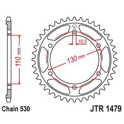 JT Sprockets Front Steel Sprocket 48 Tooth 48T 530 Chain JTR1479.48zbk