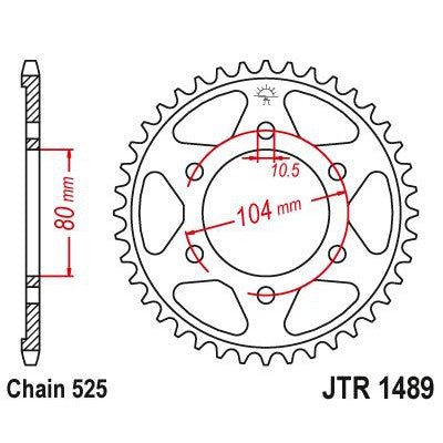 JT Sprockets Rear Steel Sprocket 40 Tooth 40T 525 Chain JTR1489.40