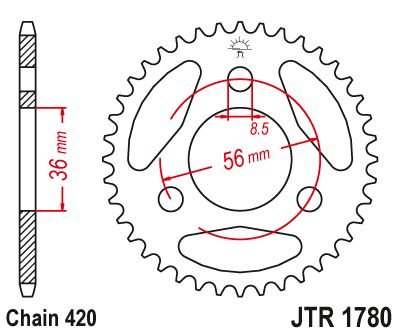 JT Sprockets Rear Steel Sprocket 28 Tooth 28T 420 Chain For Suzuki JR50 C,N,T,X,Z 1978-1982 JTR1780.28