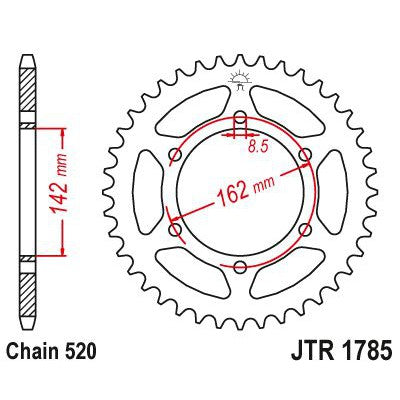 JT Sprockets Rear Steel Sprocket 48 Tooth 48T 520 Chain JTR1785.48