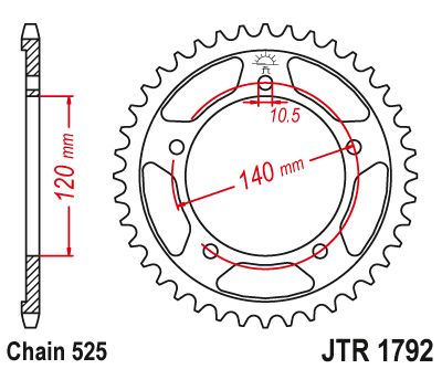 JT Sprockets Rear Steel Sprocket 47 Tooth 47T 525 Chain For Suzuki Vstrom 650 DL650A ABS M1 2021 JTR1792.47